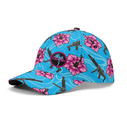High Capacity Hibiscus Blue Baseball Cap