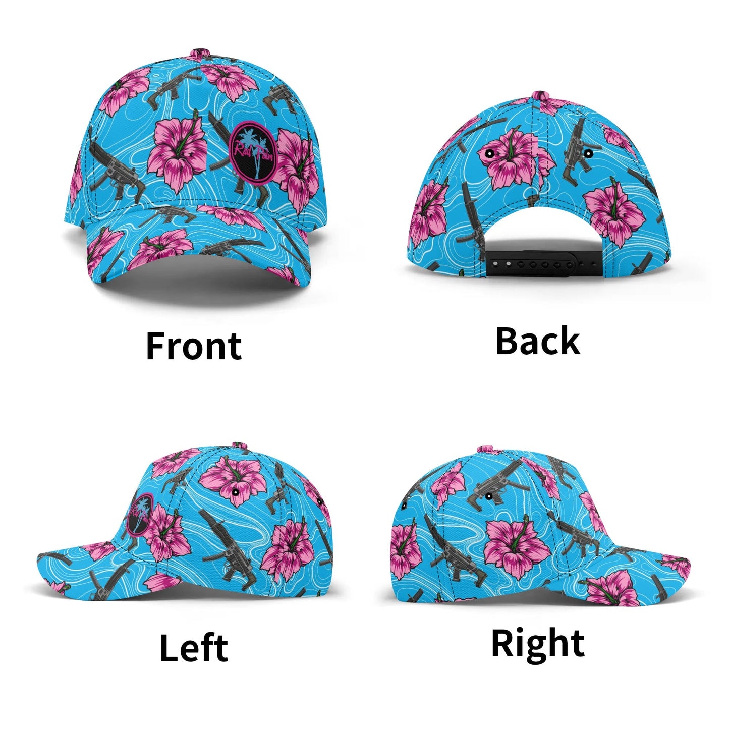 High Capacity Hibiscus Blue Baseball Cap