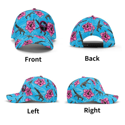 High Capacity Hibiscus Blue Baseball Cap