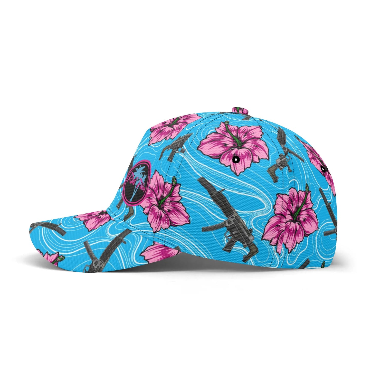 High Capacity Hibiscus Blue Baseball Cap