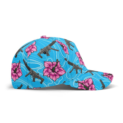 High Capacity Hibiscus Blue Baseball Cap