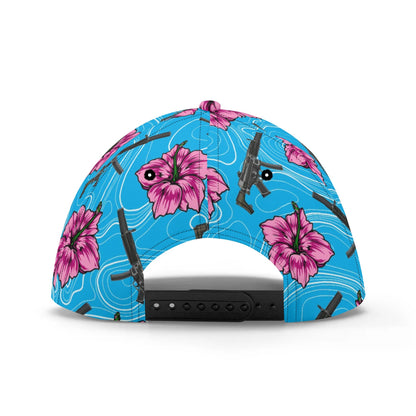 High Capacity Hibiscus Blue Baseball Cap