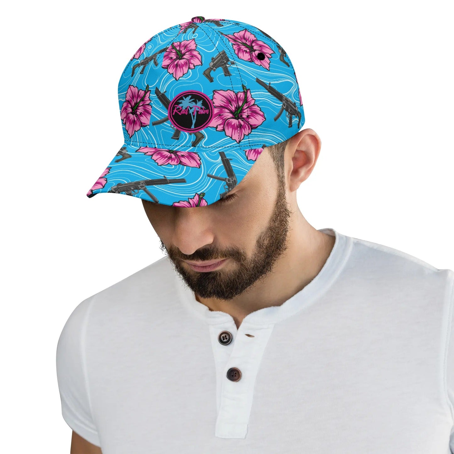 High Capacity Hibiscus Blue Baseball Cap