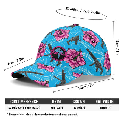High Capacity Hibiscus Blue Baseball Cap