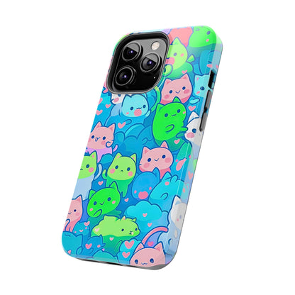 Cute Colorful Cats Pattern Style Tough Phone Case | Animals