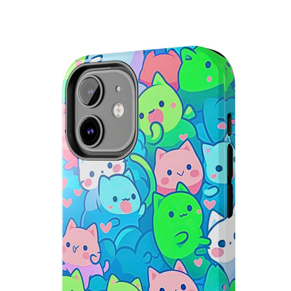 Cute Colorful Cats Pattern Style Tough Phone Case | Animals