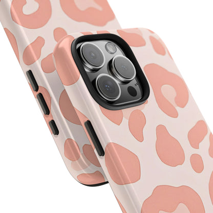 Funda resistente para teléfono con estampado de leopardo rosa preppy | Estética