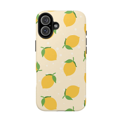 Cute Aesthetic Lemon Pattern Citrus Design Tough Phone Case | Food