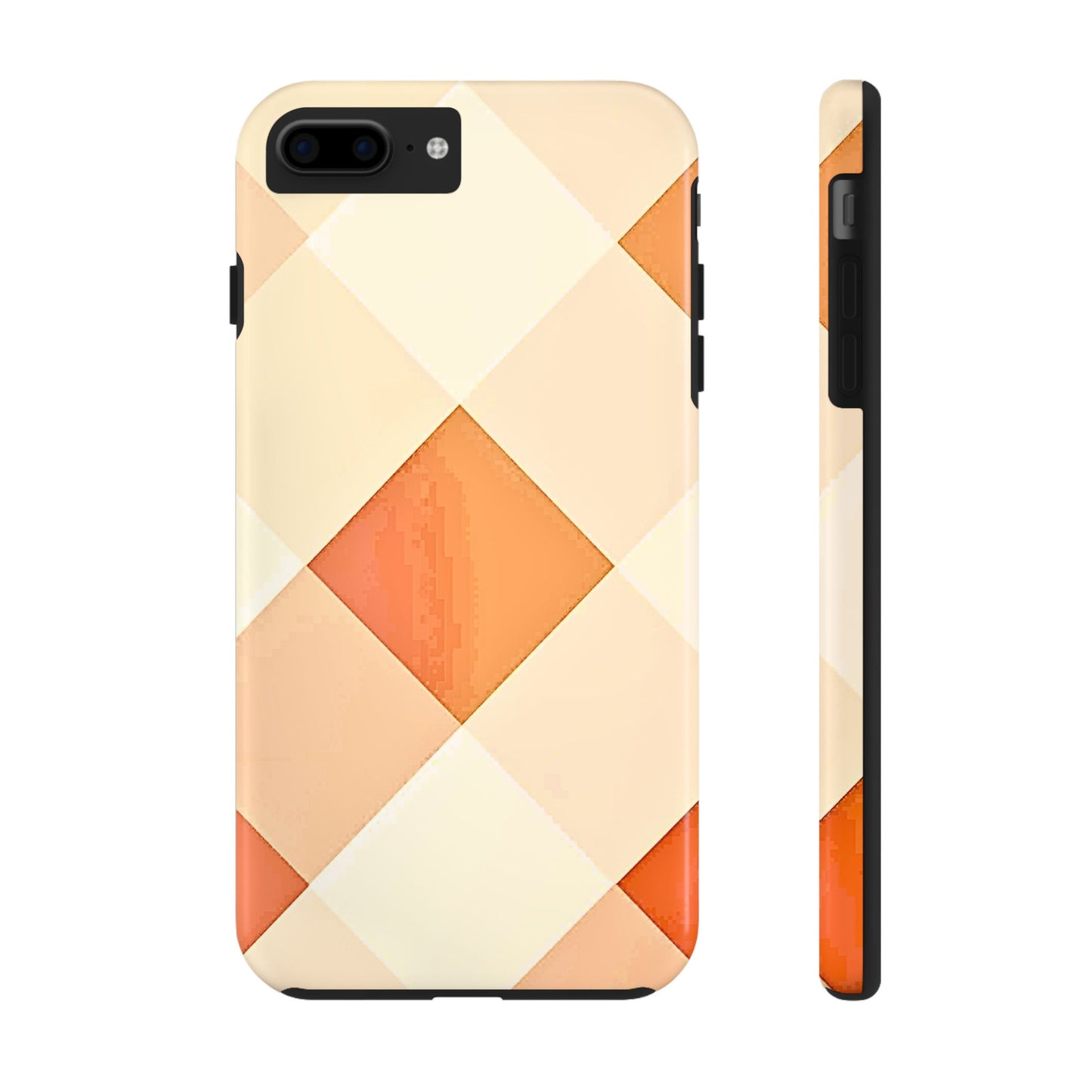 Pastel Minimalist Two-Tone Checkerboard Tough Phone Case | Aesthetic
