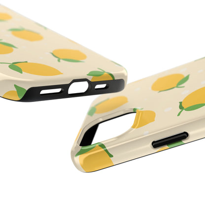 Cute Aesthetic Lemon Pattern Citrus Design Tough Phone Case | Food