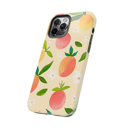 Mango Orange Fruit Pattern Tough Phone Case | Aesthetic