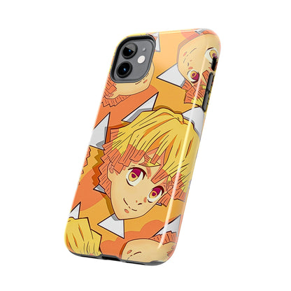 Zenitsu Agatsuma Haori Head Pattern Tough Phone Case | Anime - Demon Slayer