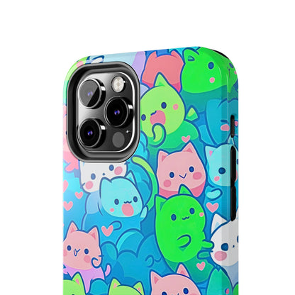 Cute Colorful Cats Pattern Style Tough Phone Case | Animals