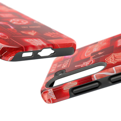 Funda resistente para teléfono con diseño de neón rojo | Estética