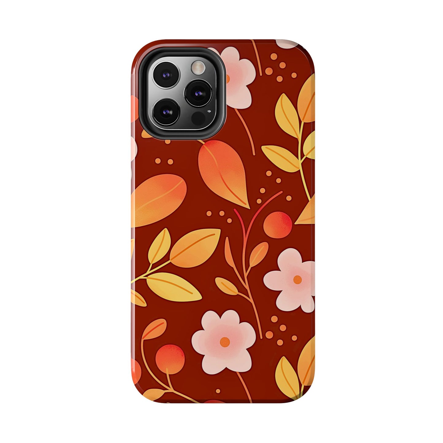 Autumn Fall Leaf Pattern Tough Phone Case | Aesthetic