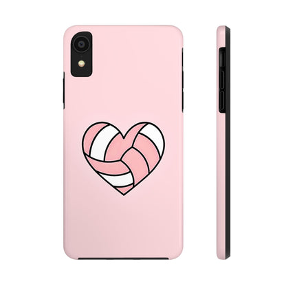 Pink Volleyball Heart Tough Phone Case | Aesthetic