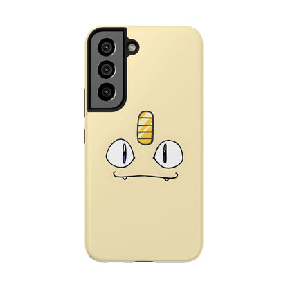 Cat Minimal Gold Coin Face Tough Phone Case | Anime