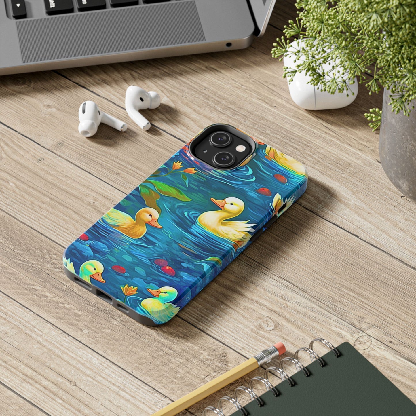 Ducks in the Pond Pattern Style Tough Phone Case | Animals