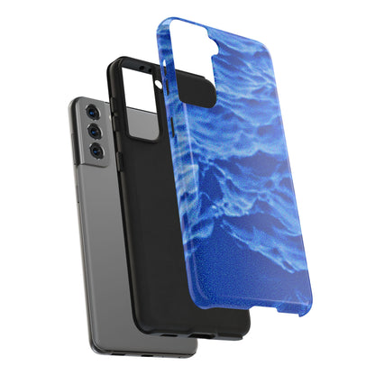 Funda resistente para teléfono azul oscuro con olas del océano borrosas | Estética