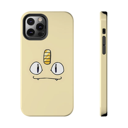 Cat Minimal Gold Coin Face Tough Phone Case | Anime