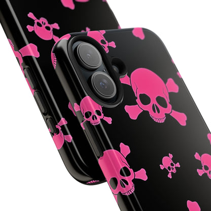 Funda resistente para teléfono estilo emo con calavera rosa | Estética
