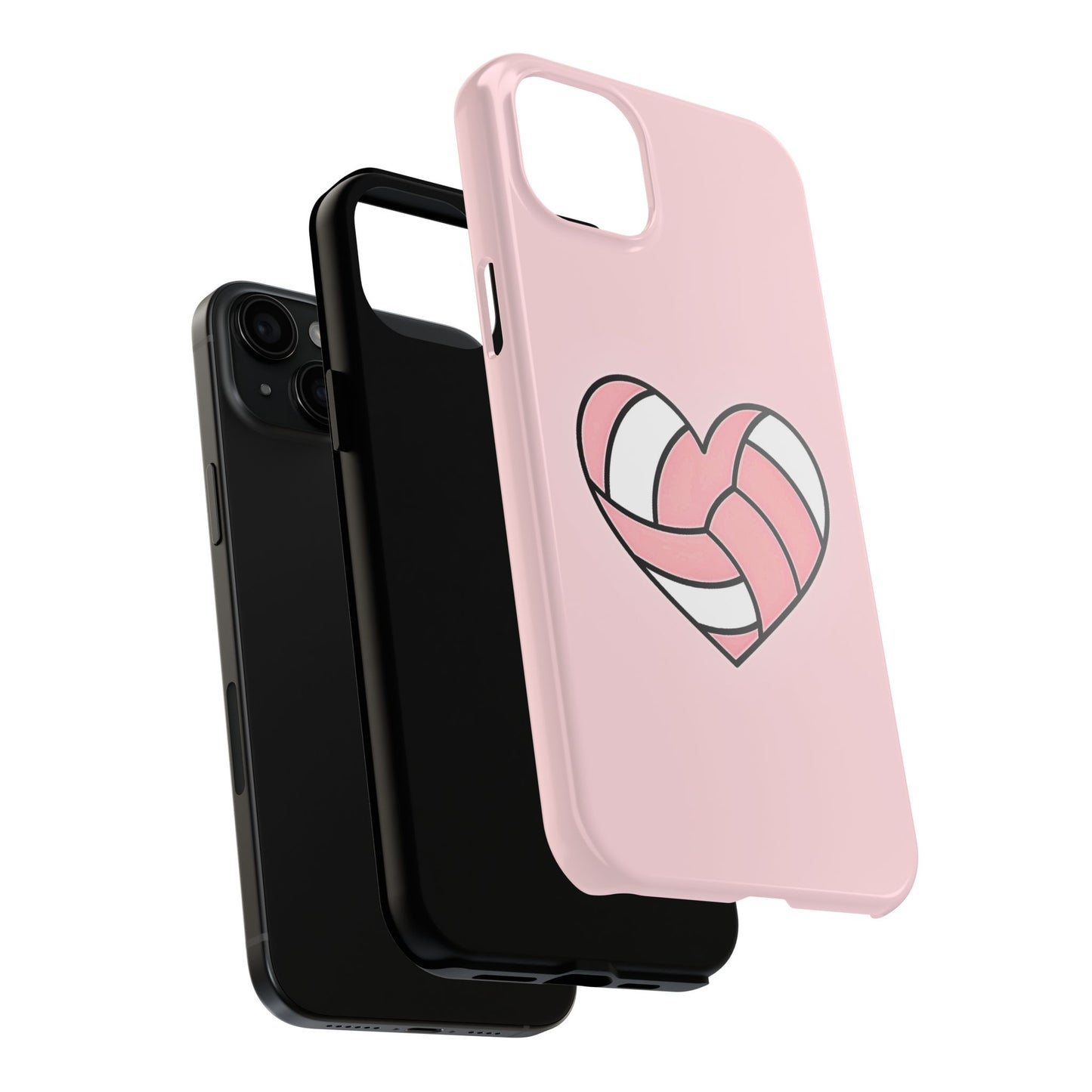 Pink Volleyball Heart Tough Phone Case | Aesthetic