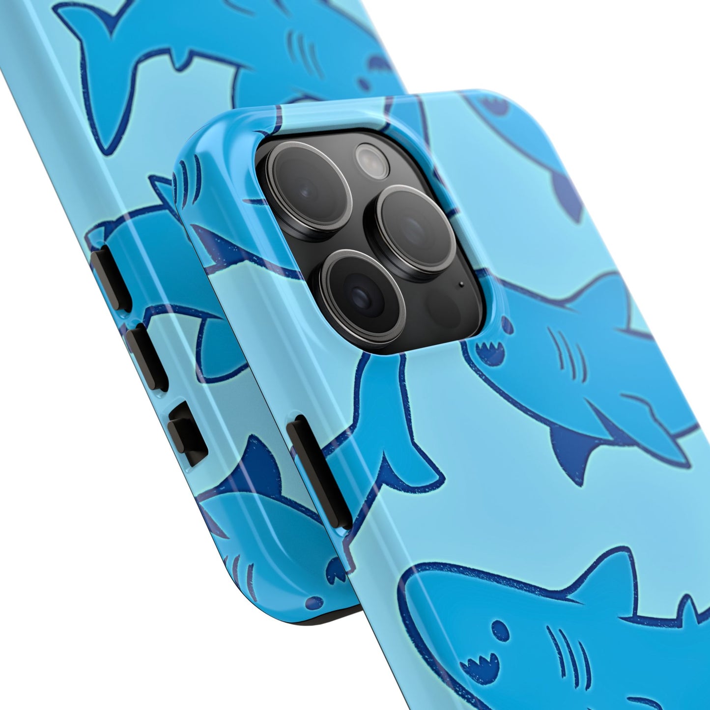 Smiley Shark Fun Pattern Tough Phone Case | Animals