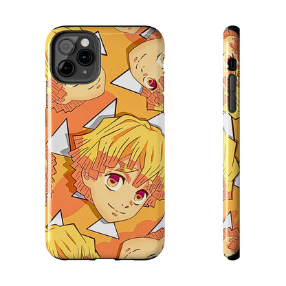 Zenitsu Agatsuma Haori Head Pattern Tough Phone Case | Anime - Demon Slayer