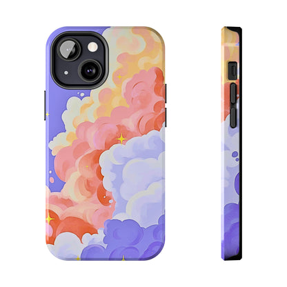 Funda resistente para teléfono con diseño de nubes de colores de ensueño | Estética
