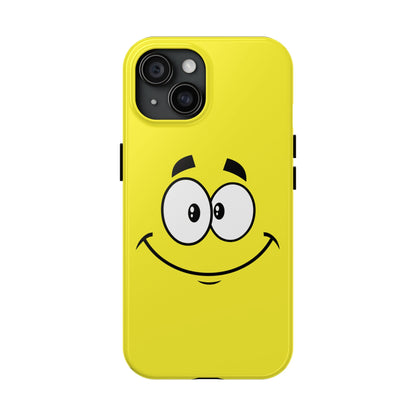 Smiley Happy Face Yellow Minimalist Cartoon Tough Phone Case | Funny