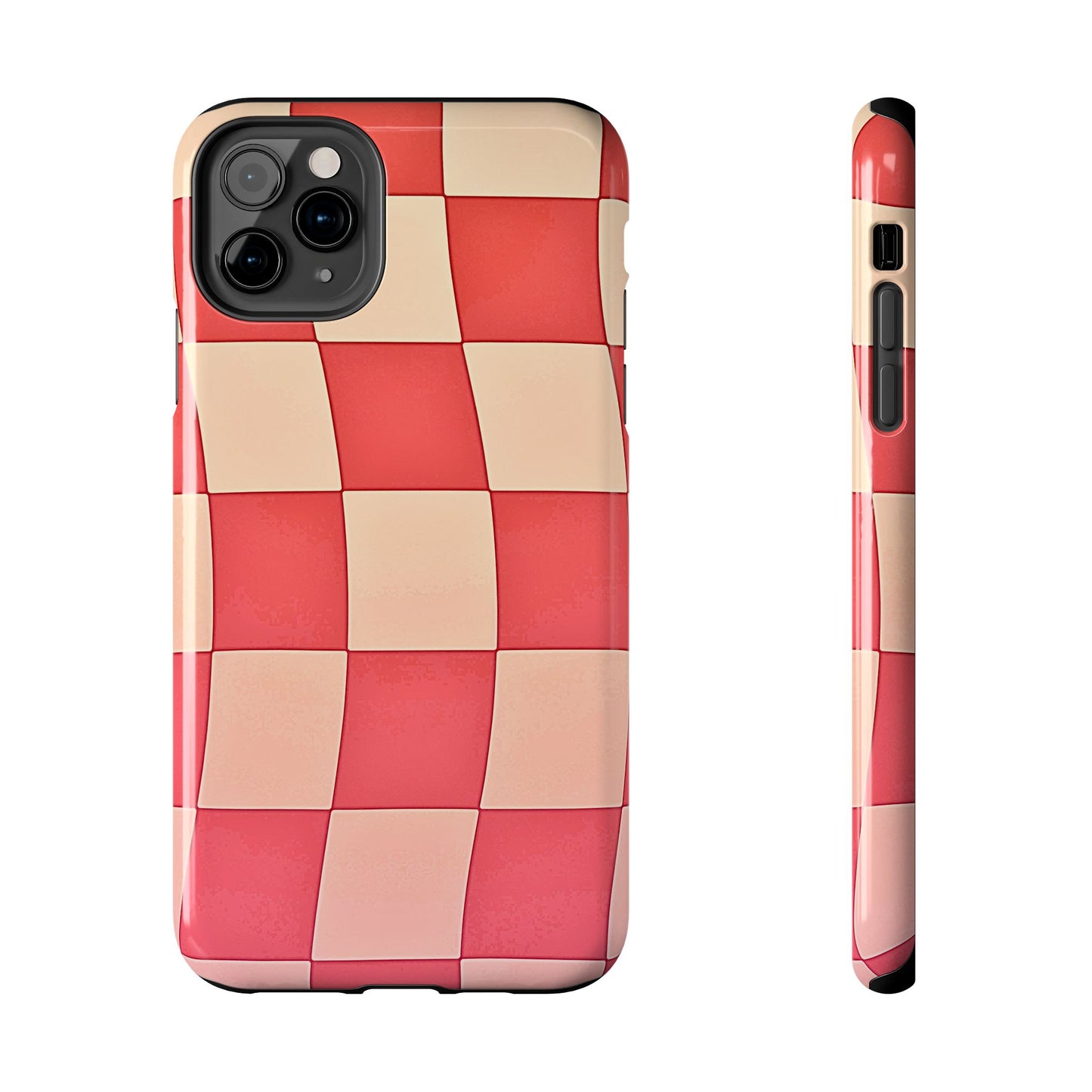 Preppy Checkered Pink Tough Phone Case | Aesthetic