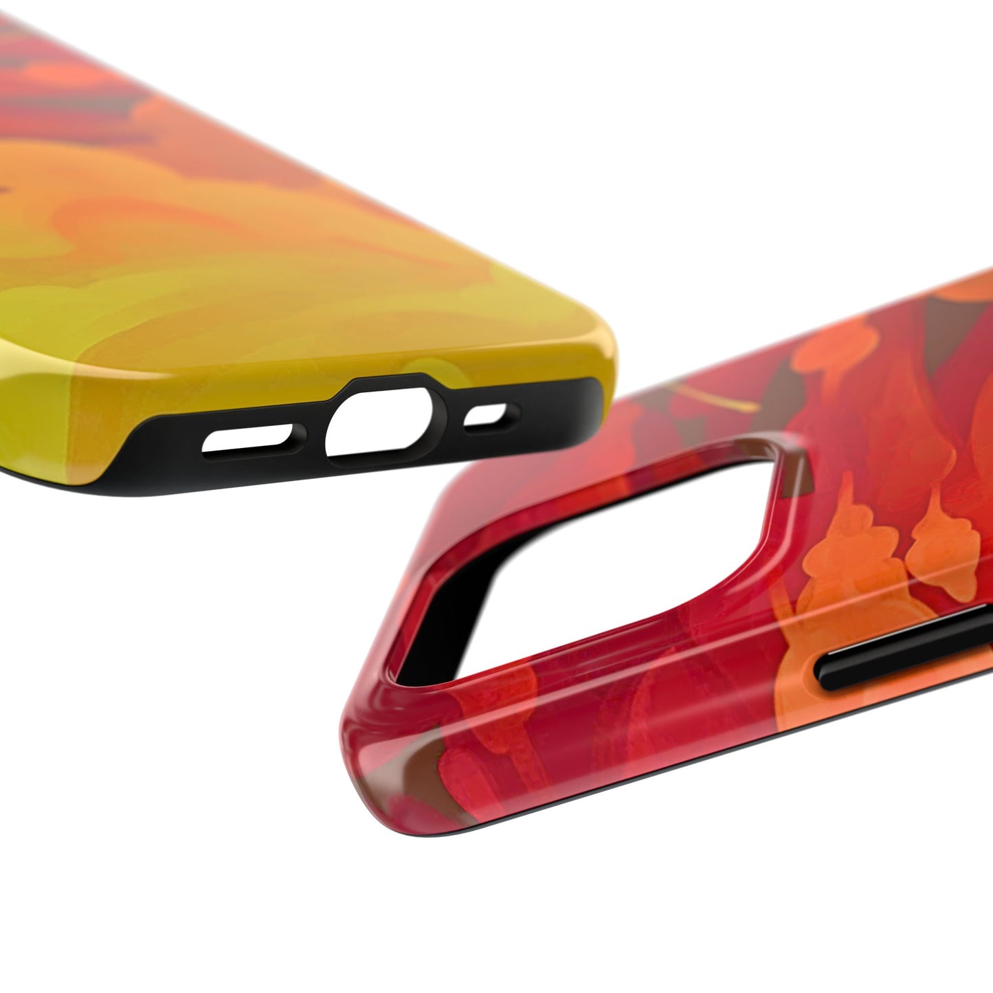 Funda resistente para teléfono con diseño de nubes rojas y naranjas | Estética