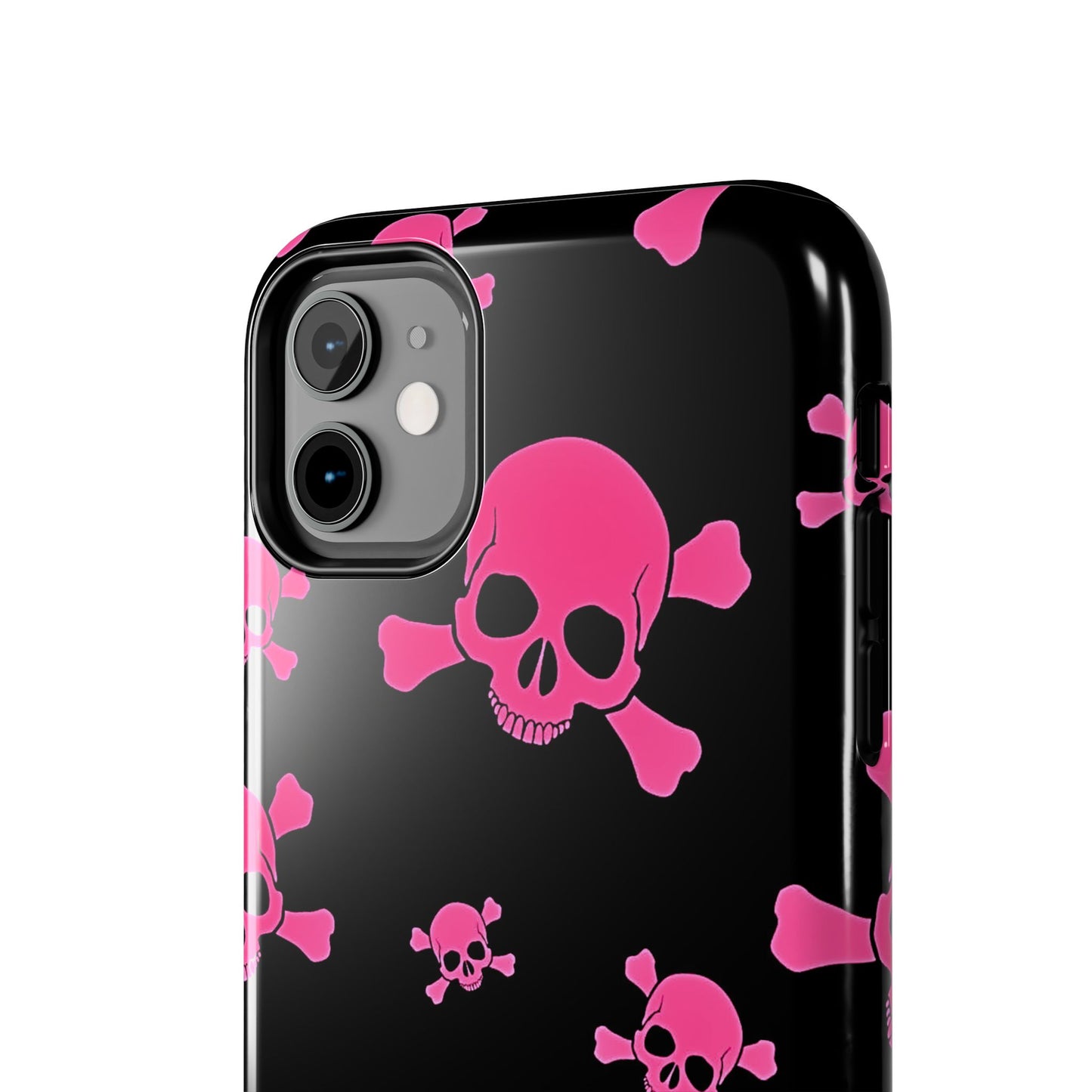 Funda resistente para teléfono estilo emo con calavera rosa | Estética
