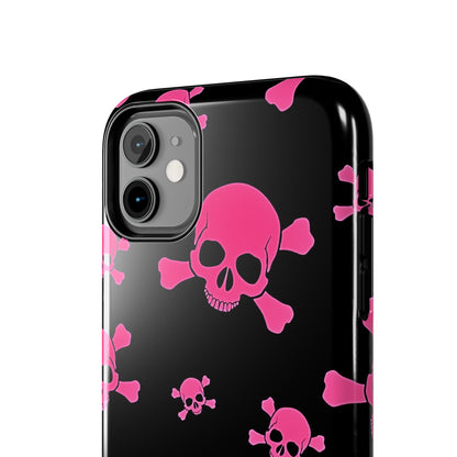 Funda resistente para teléfono estilo emo con calavera rosa | Estética