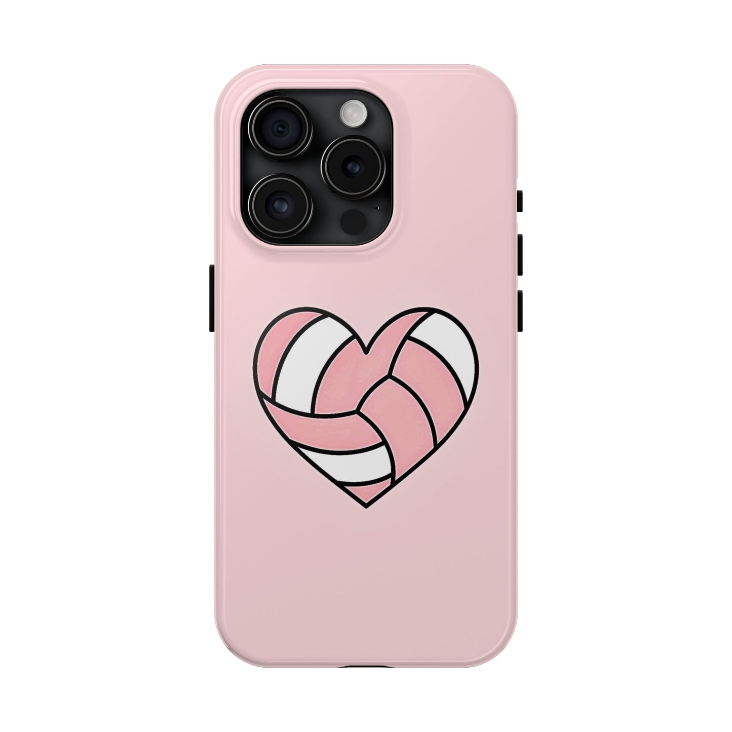 Pink Volleyball Heart Tough Phone Case | Aesthetic