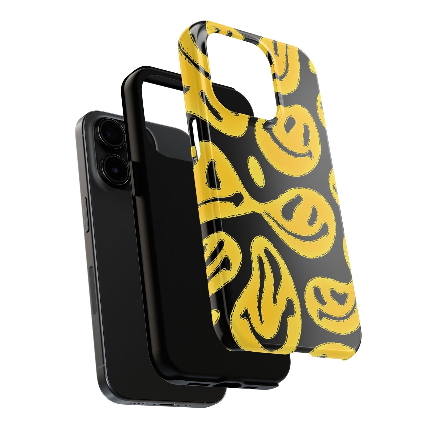 Funda resistente para teléfono con cara sonriente psicodélica colorida (versión 1) | Estética