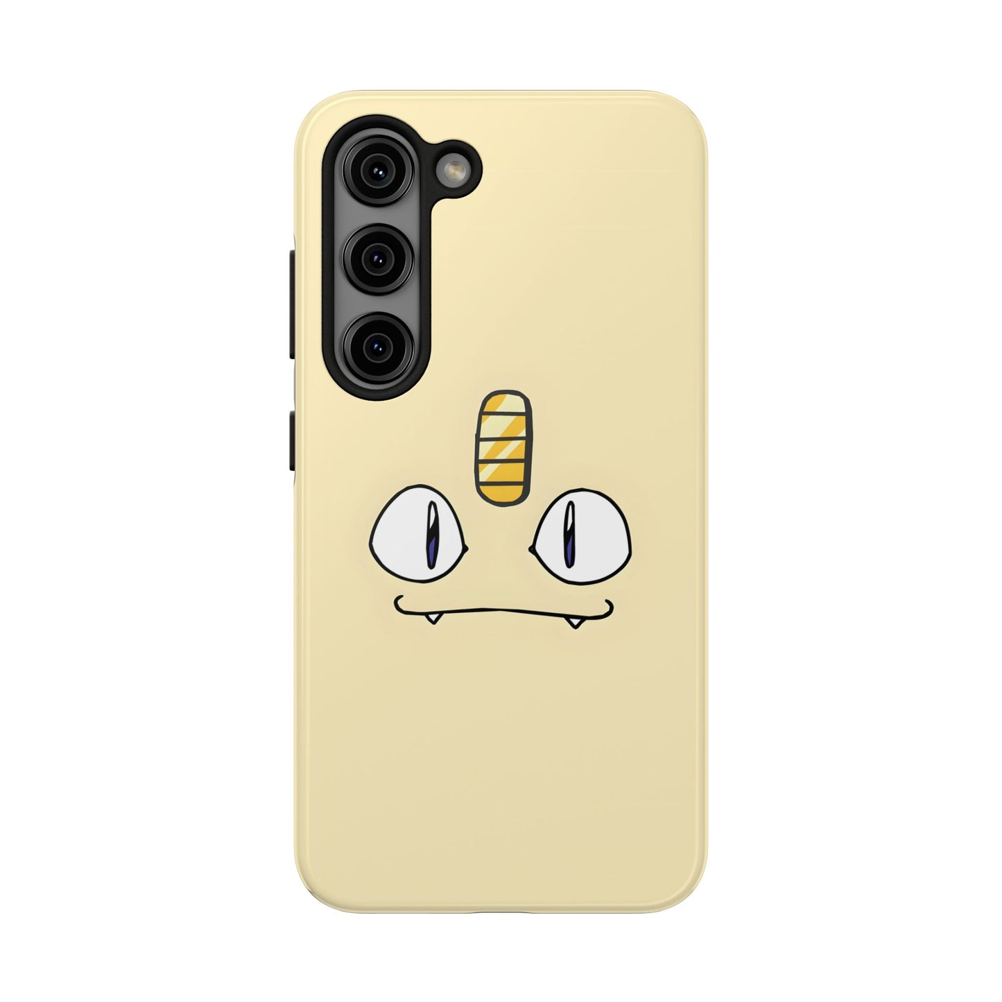 Cat Minimal Gold Coin Face Tough Phone Case | Anime