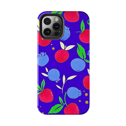 Funda resistente para teléfono con diseño de arándanos y fresas | Estética