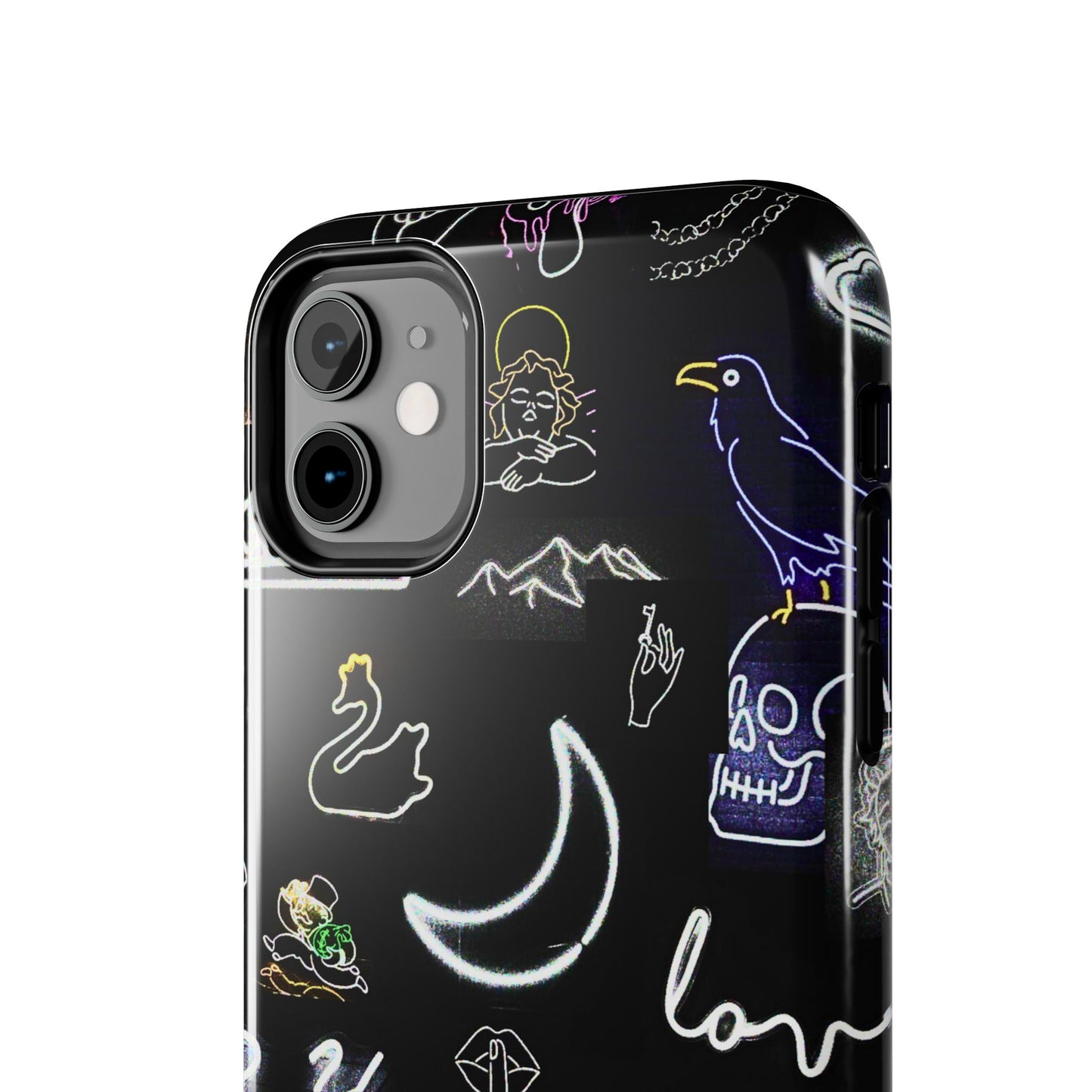 Funda resistente para teléfono estilo neón blanco | Estética
