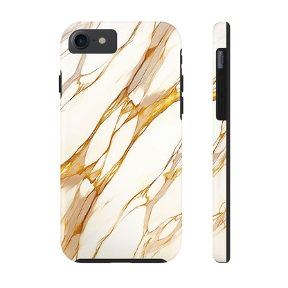 Funda/Cubierta resistente para teléfono con textura de mármol dorado de lujo | Estética