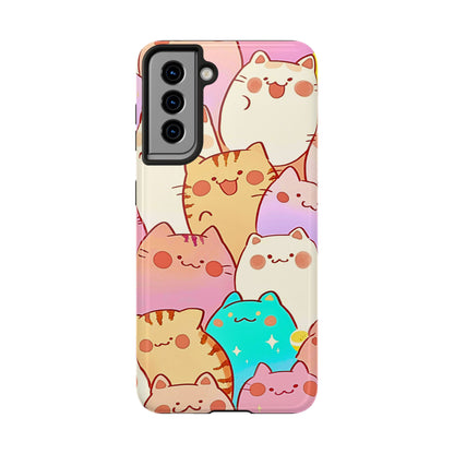 Kawaii Chubby Adorable Cats Tough Phone Case | Animals
