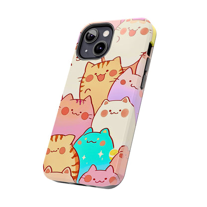 Kawaii Chubby Adorable Cats Tough Phone Case | Animals