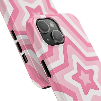 Pink Preppy Star Pattern Style Tough Phone Case | Aesthetic