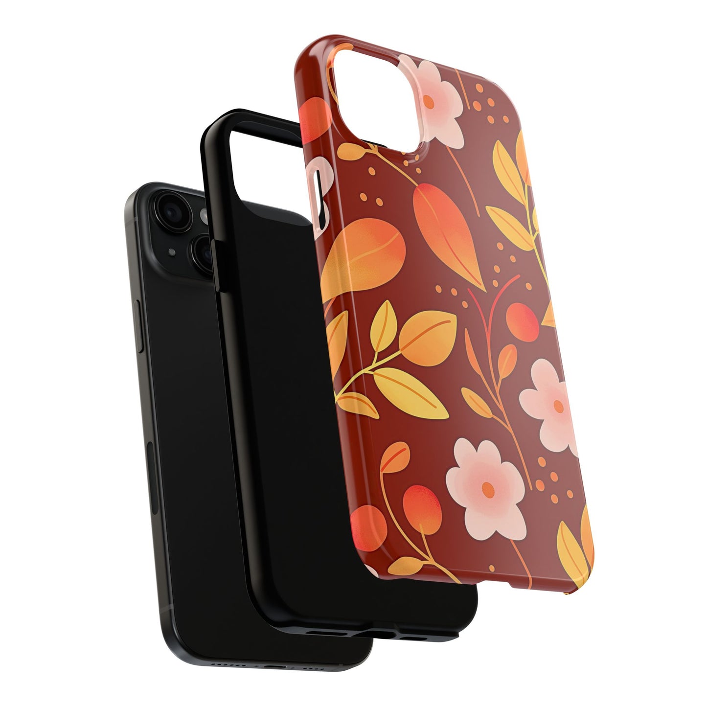 Autumn Fall Leaf Pattern Tough Phone Case | Aesthetic