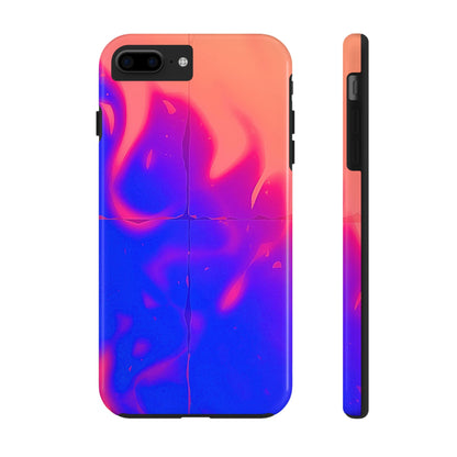 Funda resistente para teléfono con diseño de llamas, degradado abstracto y resplandor del atardecer | Estética