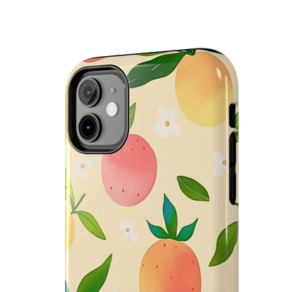 Mango Orange Fruit Pattern Tough Phone Case | Aesthetic