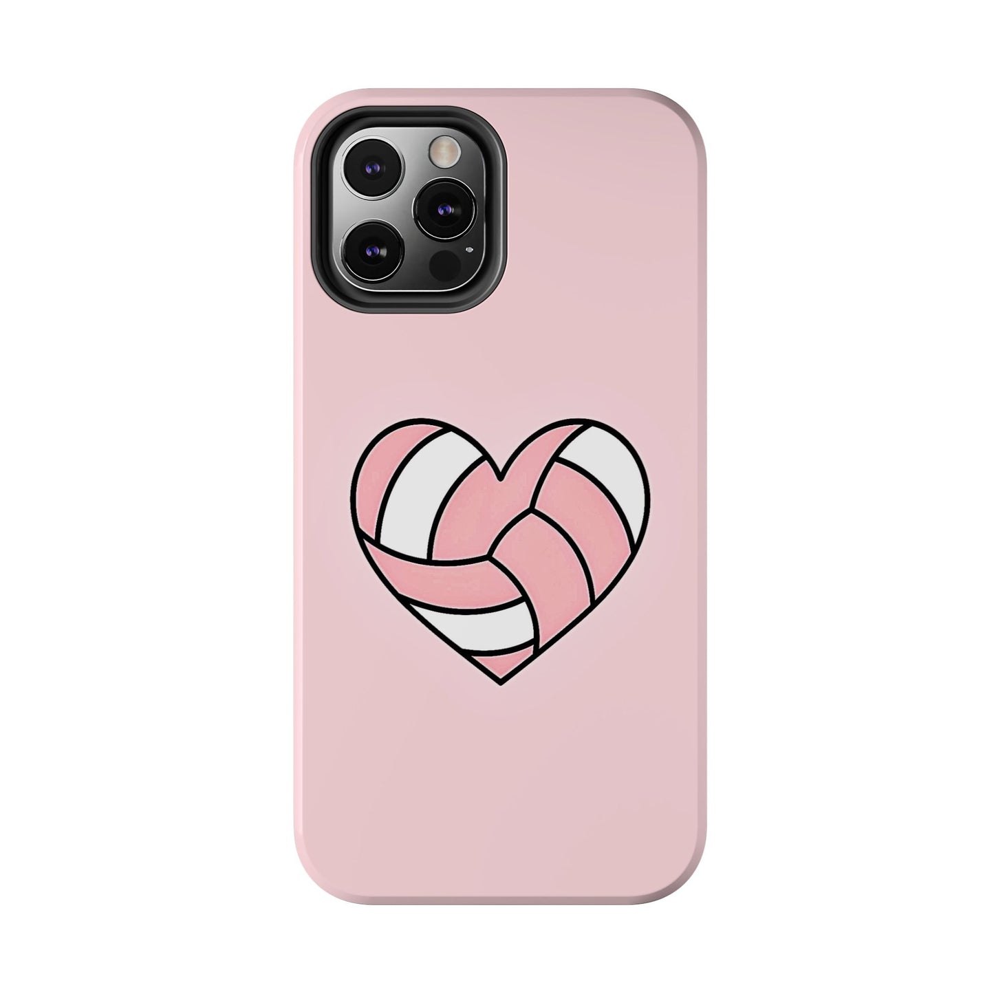 Pink Volleyball Heart Tough Phone Case | Aesthetic