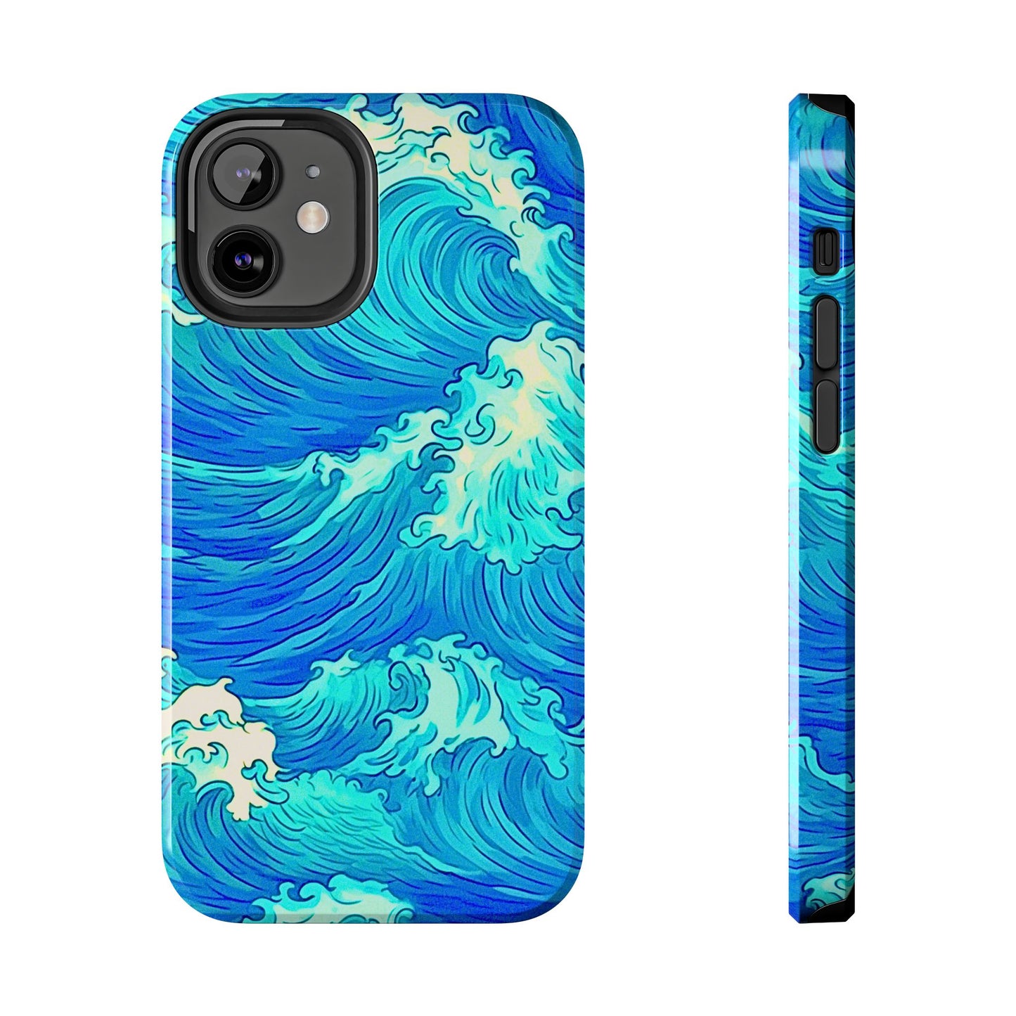 Funda resistente para teléfono con diseño de olas de agua | Estética
