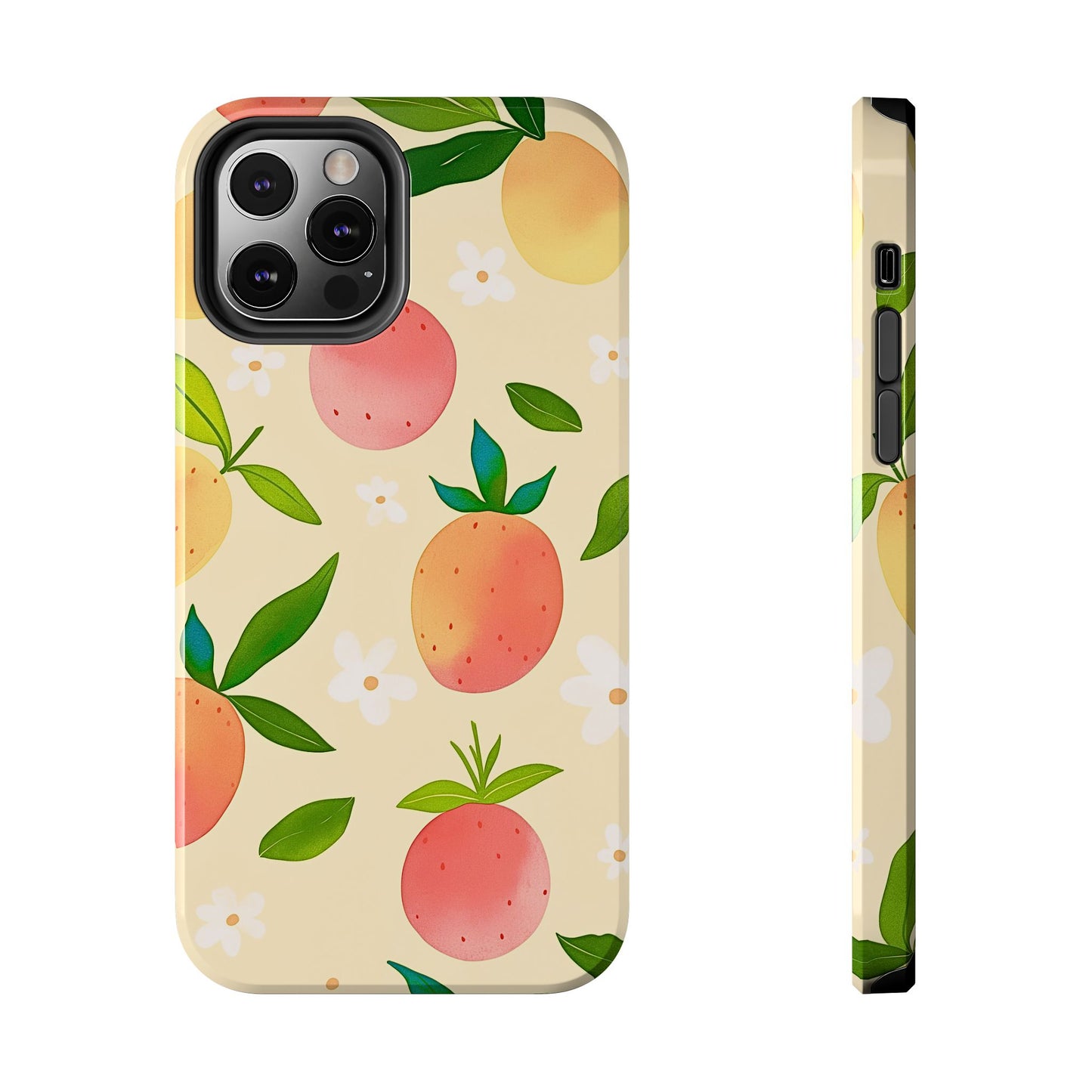 Mango Orange Fruit Pattern Tough Phone Case | Aesthetic