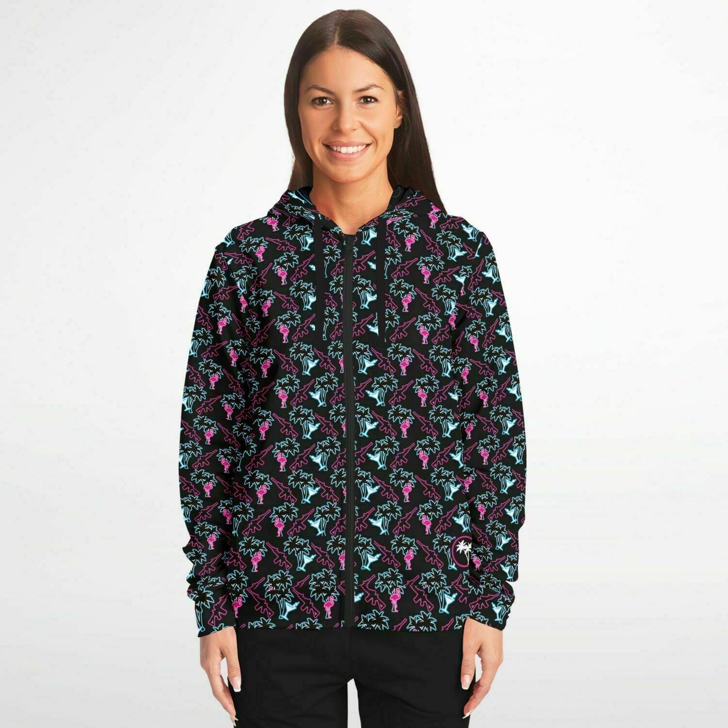 Rad Palm Neon Attack Zip Up Hoodie